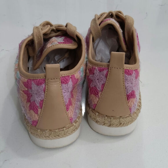 Womens Sandbar crochet espadrill shoes boho granny square tie comfortable sz 8.5 - Picture 3 of 7